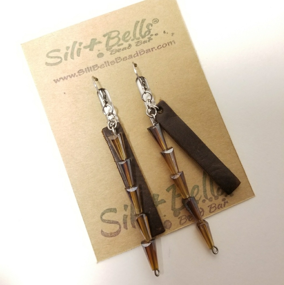 Leather & Bead Earrings